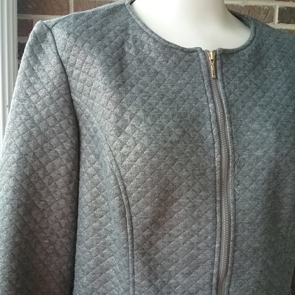 Chico's Gray Quilted Gold Shimmer Jacket - Picture 4 of 7